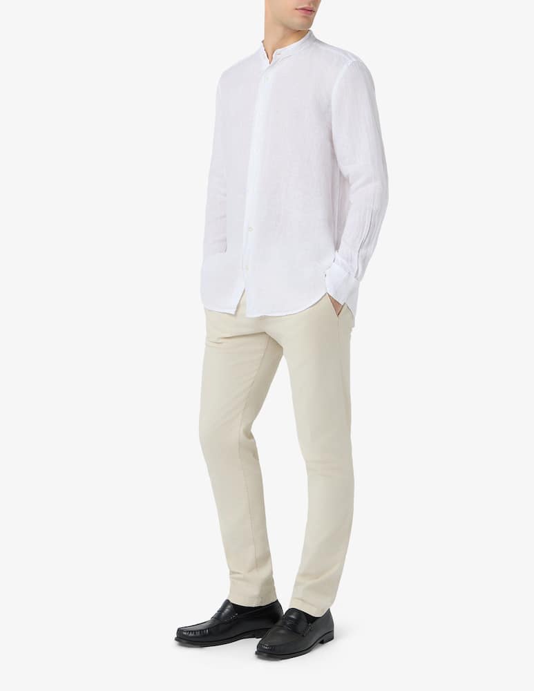 rinascente Sartoria Italiana Camicia collo guru in lino regular fit