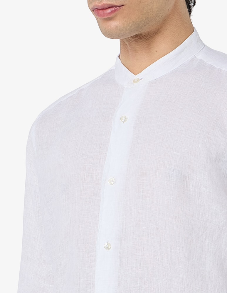 Sartoria Italiana Camicia collo guru in lino regular fit - immagine 4 Sartoria Italiana Camicia collo guru in lino regular fit - immagine 4