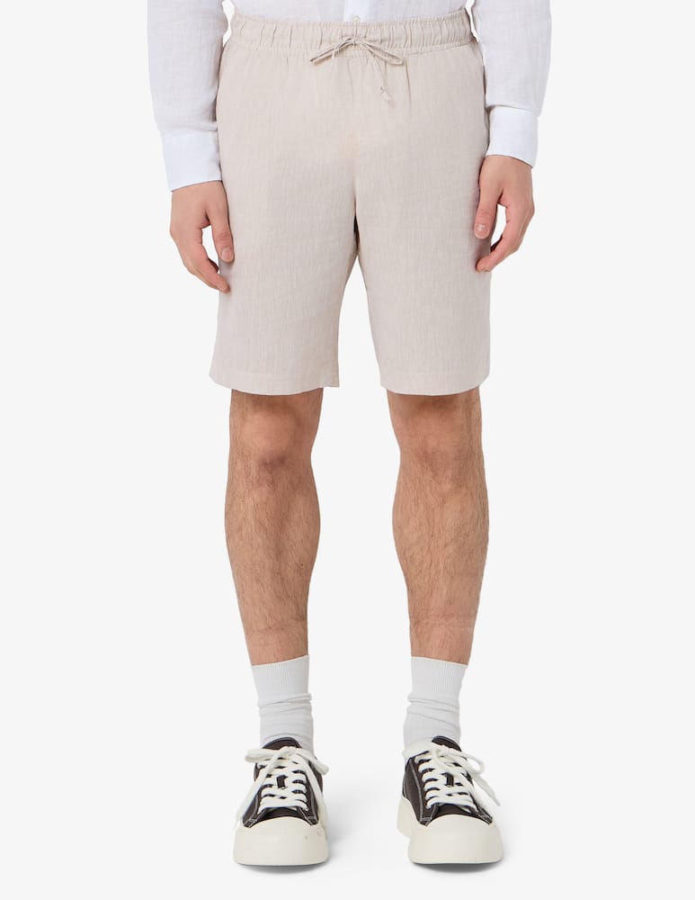 Sartoria Italiana Linen blend elastic bermuda shorts - picture 1 Sartoria Italiana Linen blend elastic bermuda shorts - picture 1