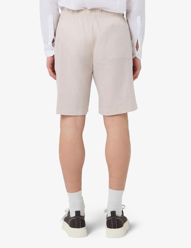 Sartoria Italiana Linen blend elastic bermuda shorts - picture 3 Sartoria Italiana Linen blend elastic bermuda shorts - picture 3