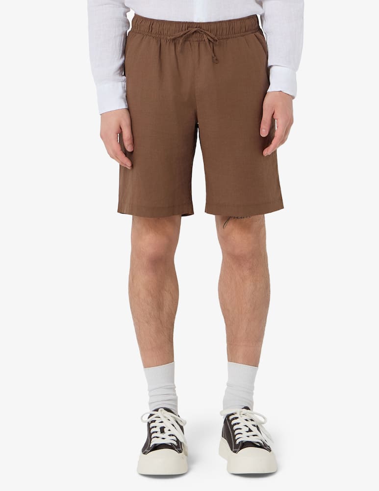 Sartoria Italiana Linen blend elastic bermuda shorts - picture 1 Sartoria Italiana Linen blend elastic bermuda shorts - picture 1
