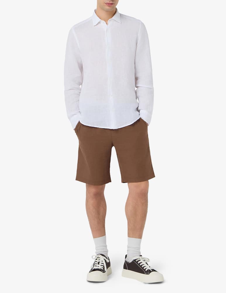 Sartoria Italiana Linen blend elastic bermuda shorts - picture 2 Sartoria Italiana Linen blend elastic bermuda shorts - picture 2