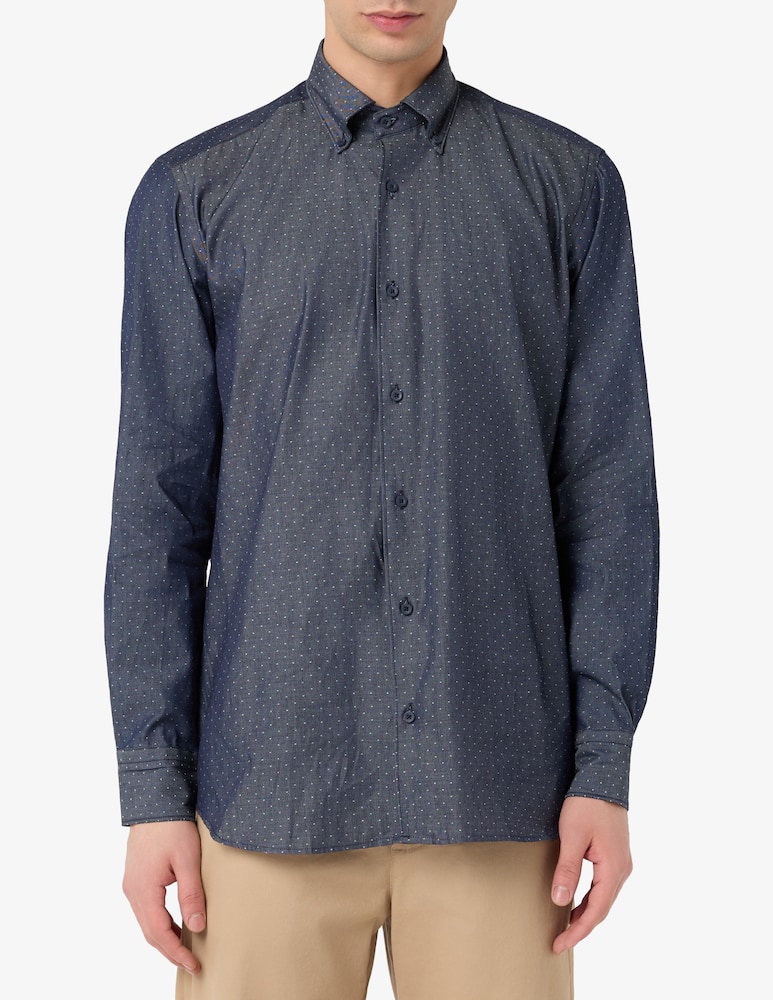 rinascente Sartoria Italiana Denim jacquard shirt