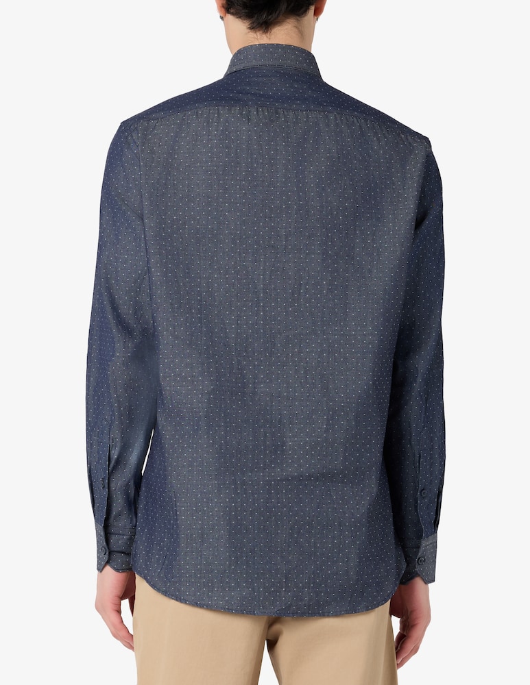 Sartoria Italiana Camicia jacquard effetto denim regular fit - immagine 3 Sartoria Italiana Camicia jacquard effetto denim regular fit - immagine 3
