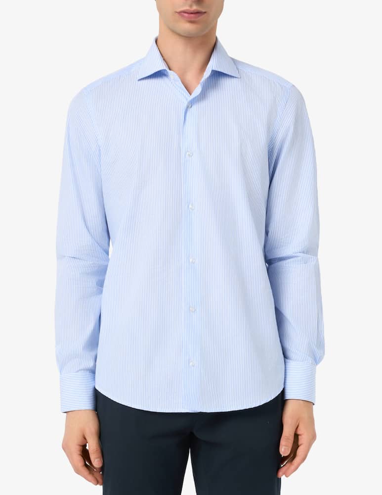 rinascente Sartoria Italiana Camicia classica rigata modern fit in cotone oorganico 