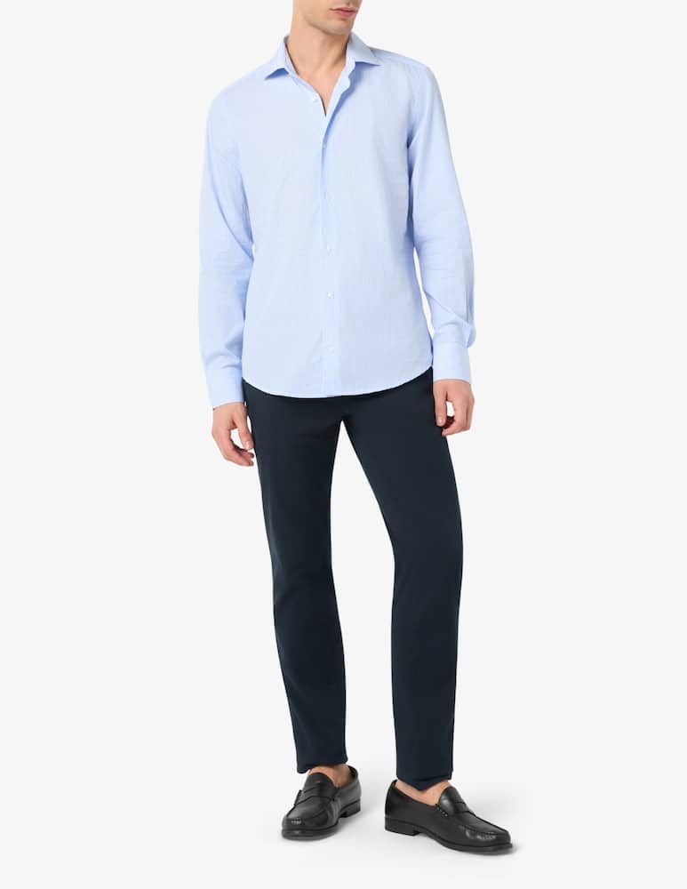 rinascente Sartoria Italiana Camicia classica rigata modern fit in cotone oorganico 