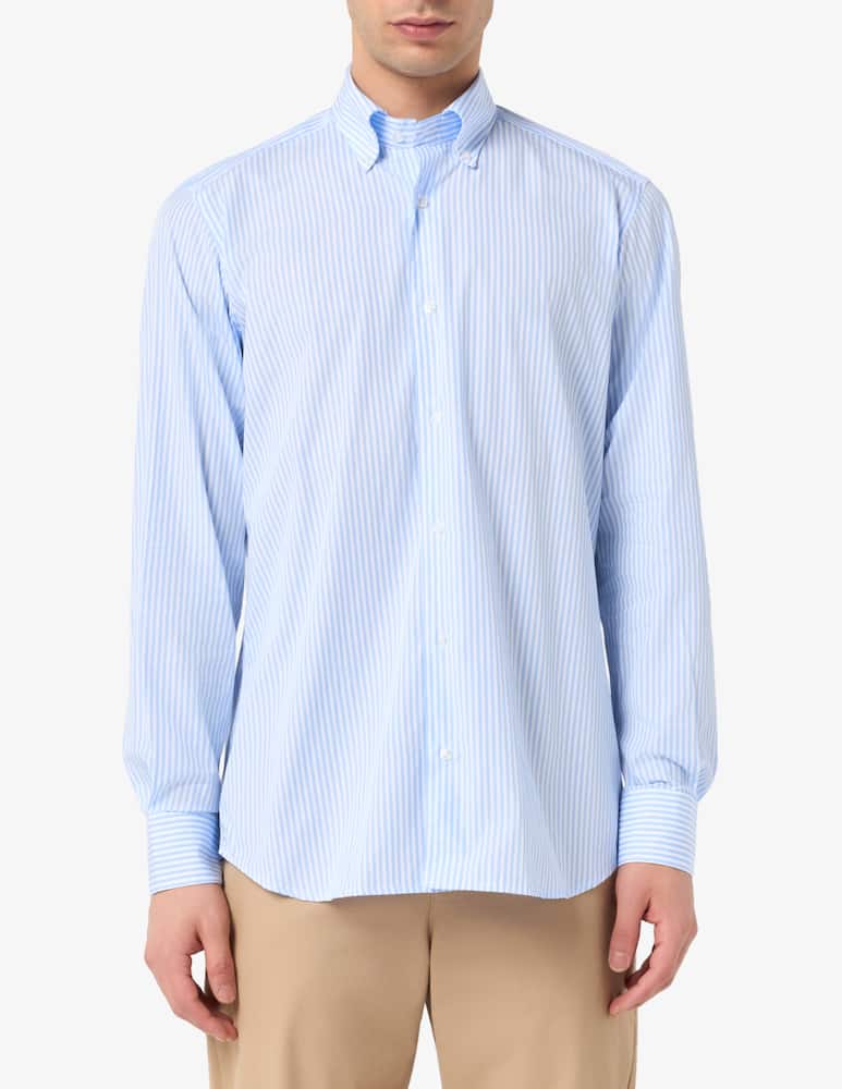 Sartoria Italiana Camicia rigata in cotone organico regular fit - immagine 1 Sartoria Italiana Camicia rigata in cotone organico regular fit - immagine 1
