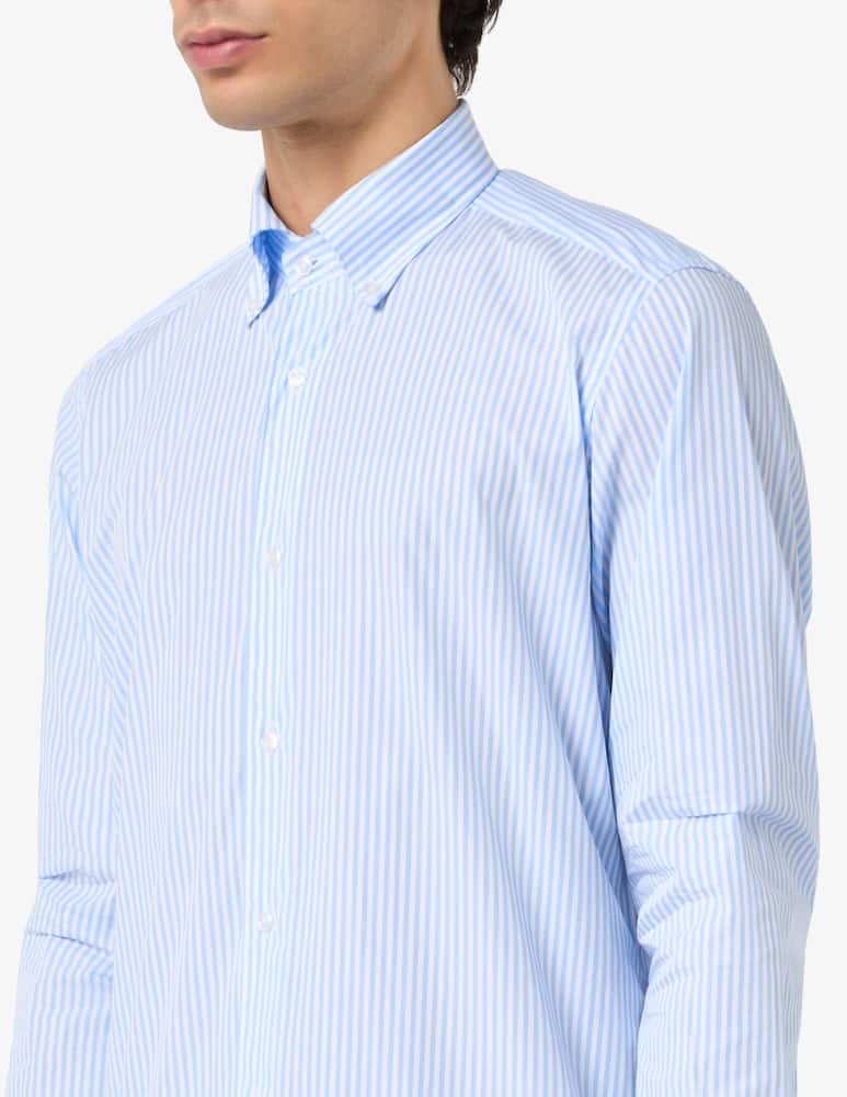 Sartoria Italiana Camicia rigata in cotone organico regular fit - immagine 4 Sartoria Italiana Camicia rigata in cotone organico regular fit - immagine 4