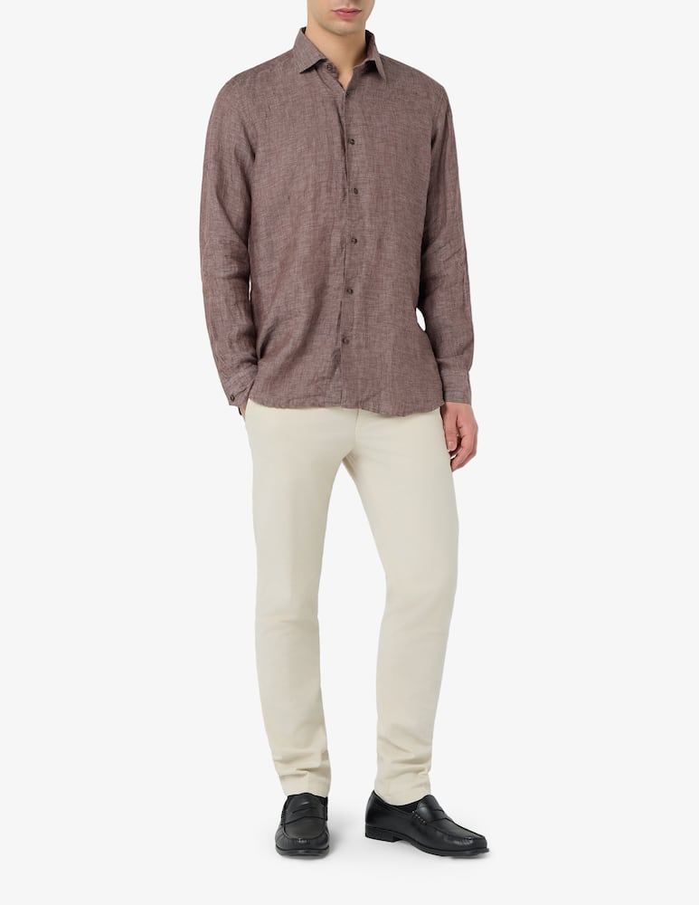 rinascente Sartoria Italiana Camicia manica lunga in lino regular fit