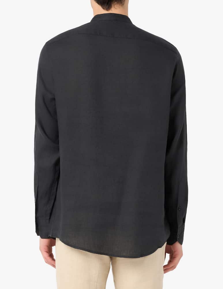 Sartoria Italiana Camicia in lino con collo guru regular fit - immagine 3 Sartoria Italiana Camicia in lino con collo guru regular fit - immagine 3