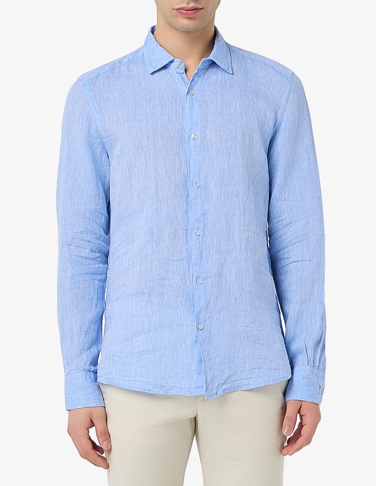 rinascente Sartoria Italiana Camicia collo italiano in lino modern fit