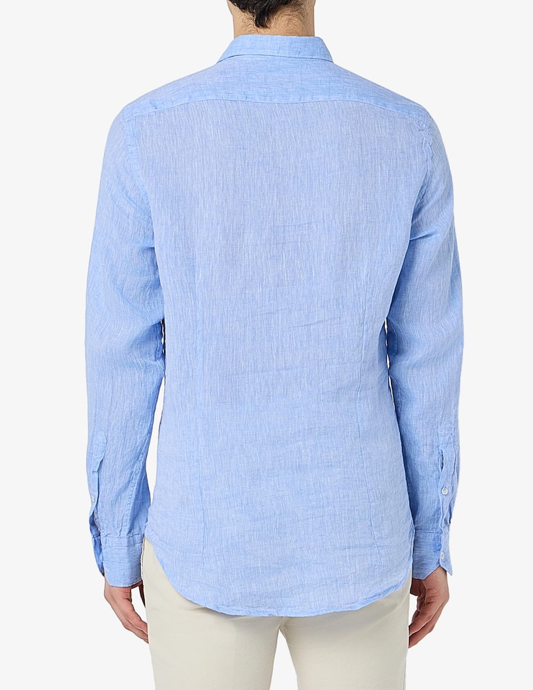 rinascente Sartoria Italiana Camicia collo italiano in lino modern fit