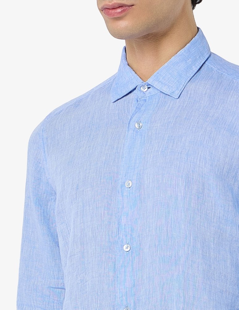 rinascente Sartoria Italiana Camicia collo italiano in lino modern fit