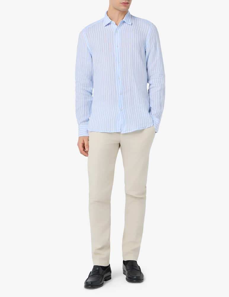 rinascente Sartoria Italiana Camicia collo italiano in lino modern fit