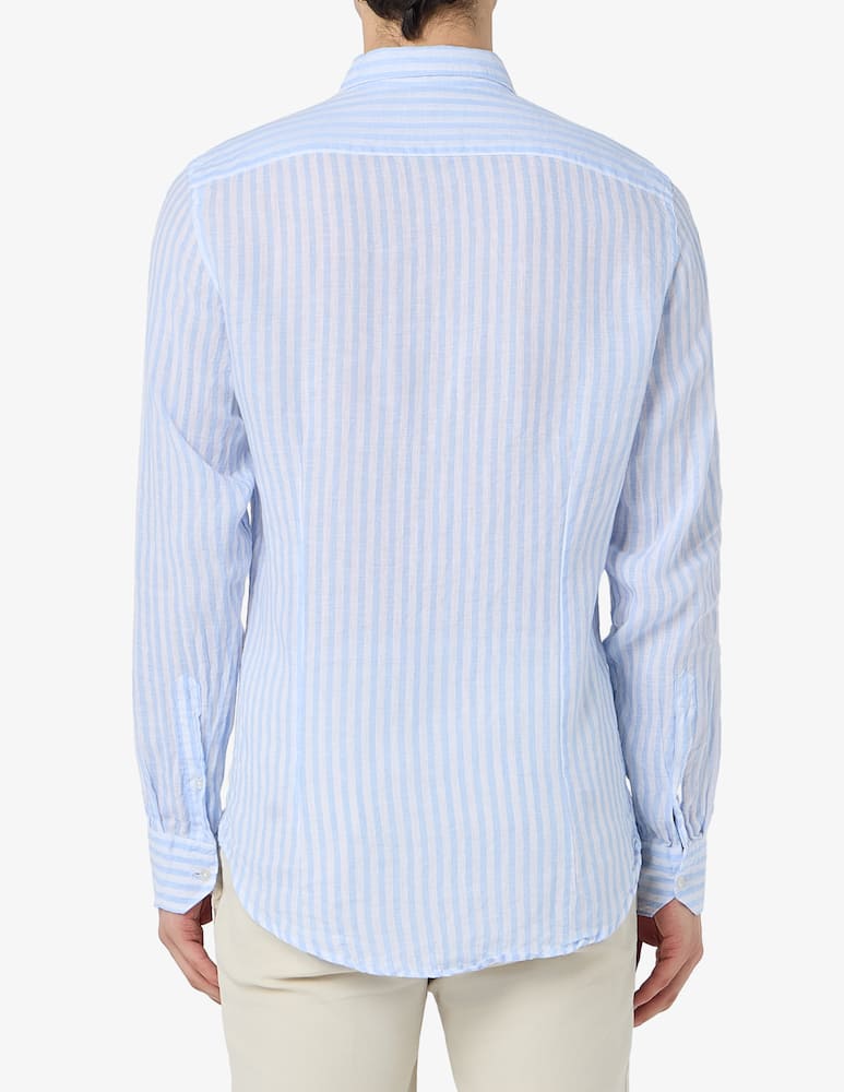 rinascente Sartoria Italiana Camicia collo italiano in lino modern fit