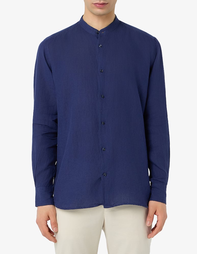 Sartoria Italiana Camicia collo guru in lino regular fit - immagine 1 Sartoria Italiana Camicia collo guru in lino regular fit - immagine 1