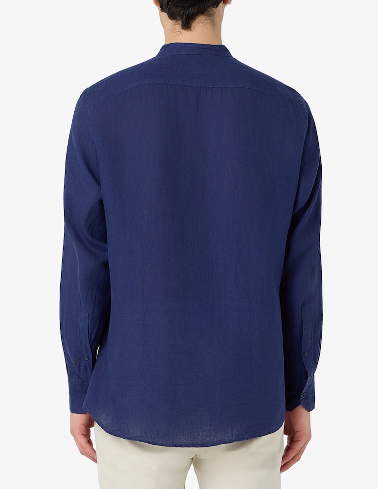 Sartoria Italiana Camicia collo guru in lino regular fit - immagine 3 Sartoria Italiana Camicia collo guru in lino regular fit - immagine 3