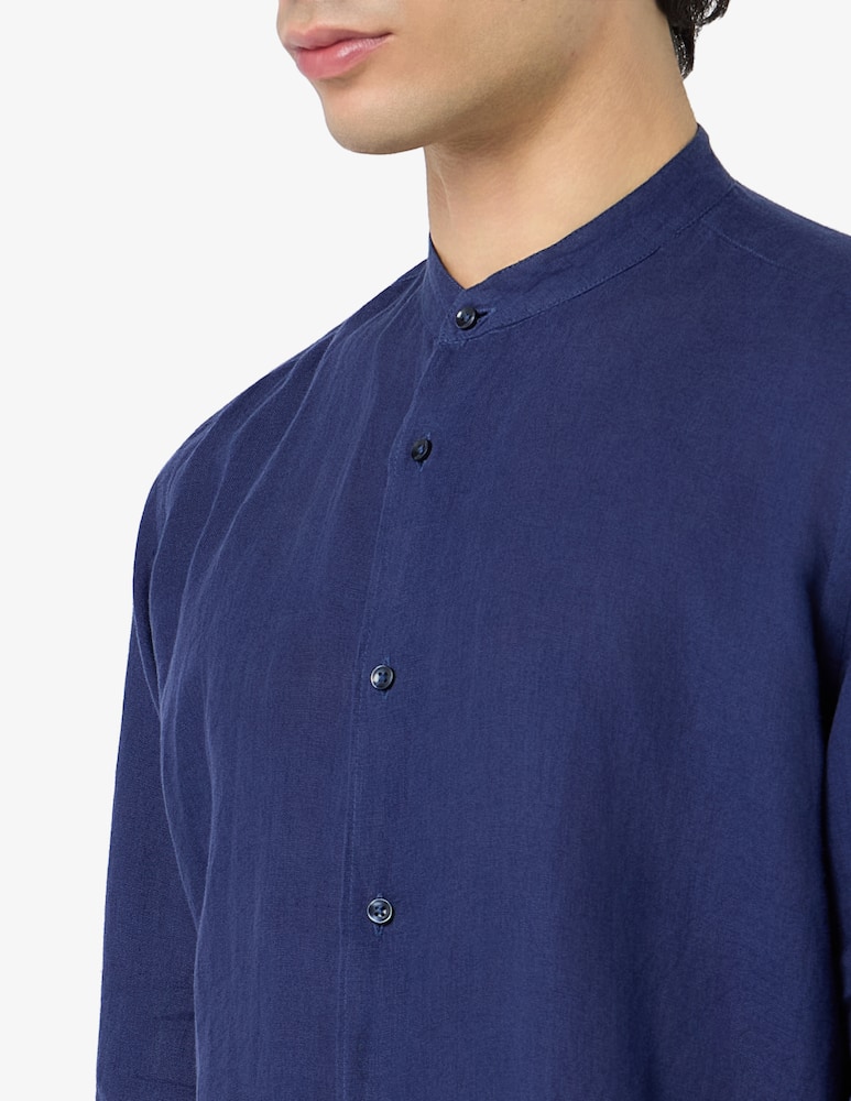 Sartoria Italiana Camicia collo guru in lino regular fit - immagine 4 Sartoria Italiana Camicia collo guru in lino regular fit - immagine 4