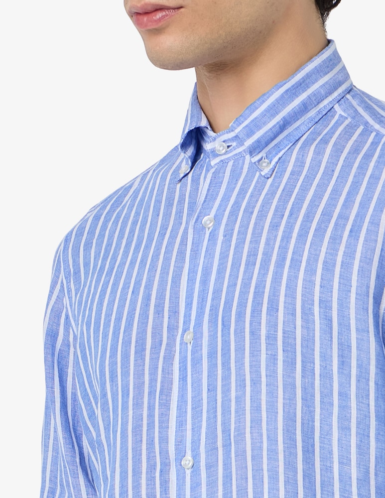 Sartoria Italiana Striped linen shirt - picture 4 Sartoria Italiana Striped linen shirt - picture 4
