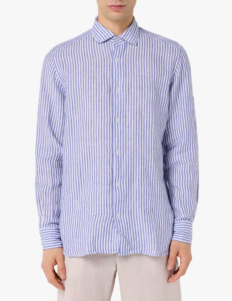 Sartoria Italiana Camicia a righe in lino - immagine 1