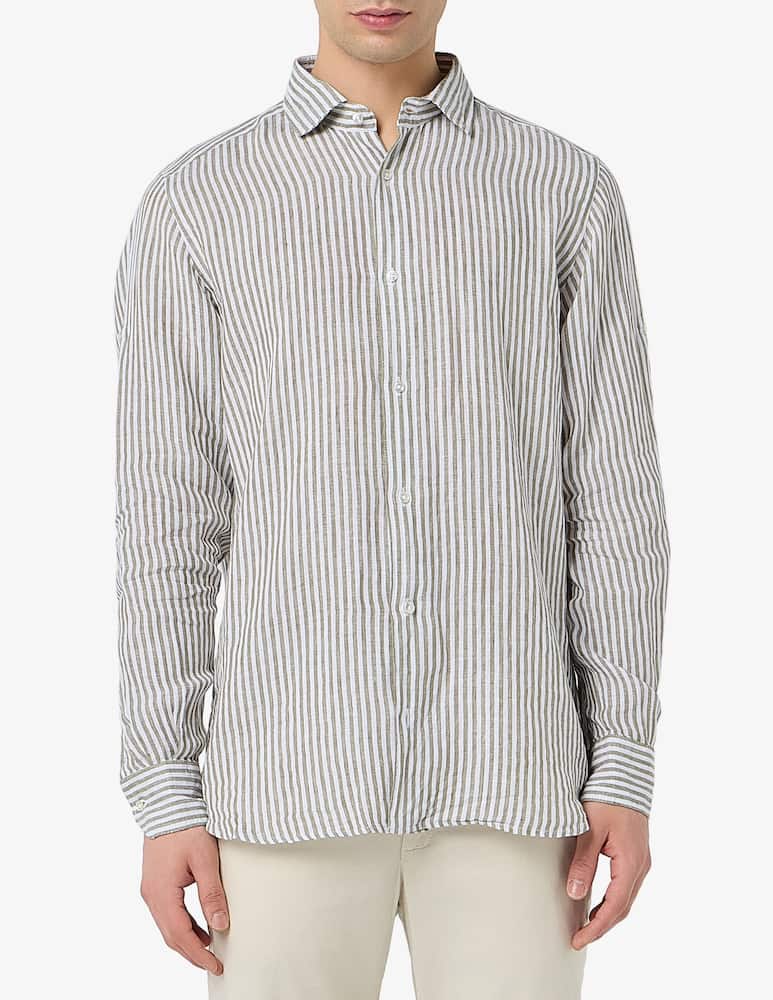 Sartoria Italiana Camicia rigata in lino regular fit - immagine 1 Sartoria Italiana Camicia rigata in lino regular fit - immagine 1
