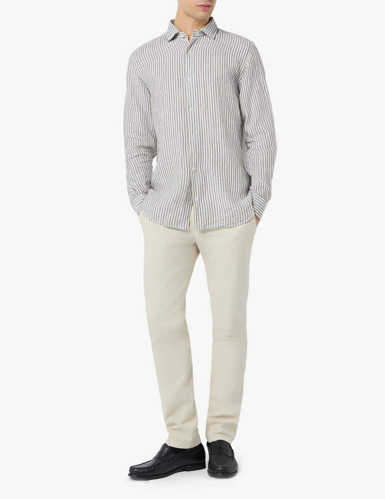 rinascente Sartoria Italiana Camicia rigata in lino regular fit