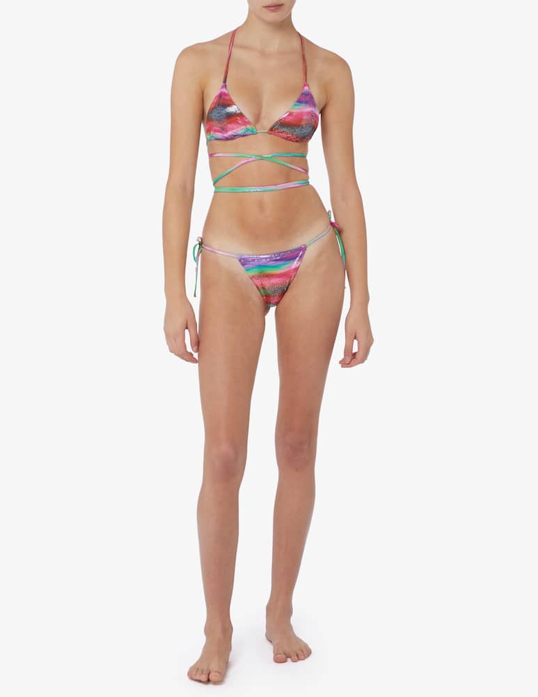 rinascente Sharay Bikini con lacci allover Iridescent