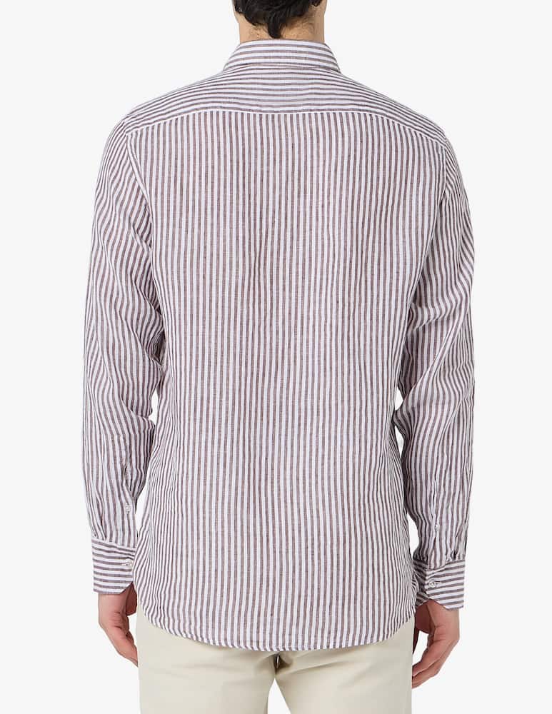 rinascente Sartoria Italiana Camicia rigata in lino regular fit