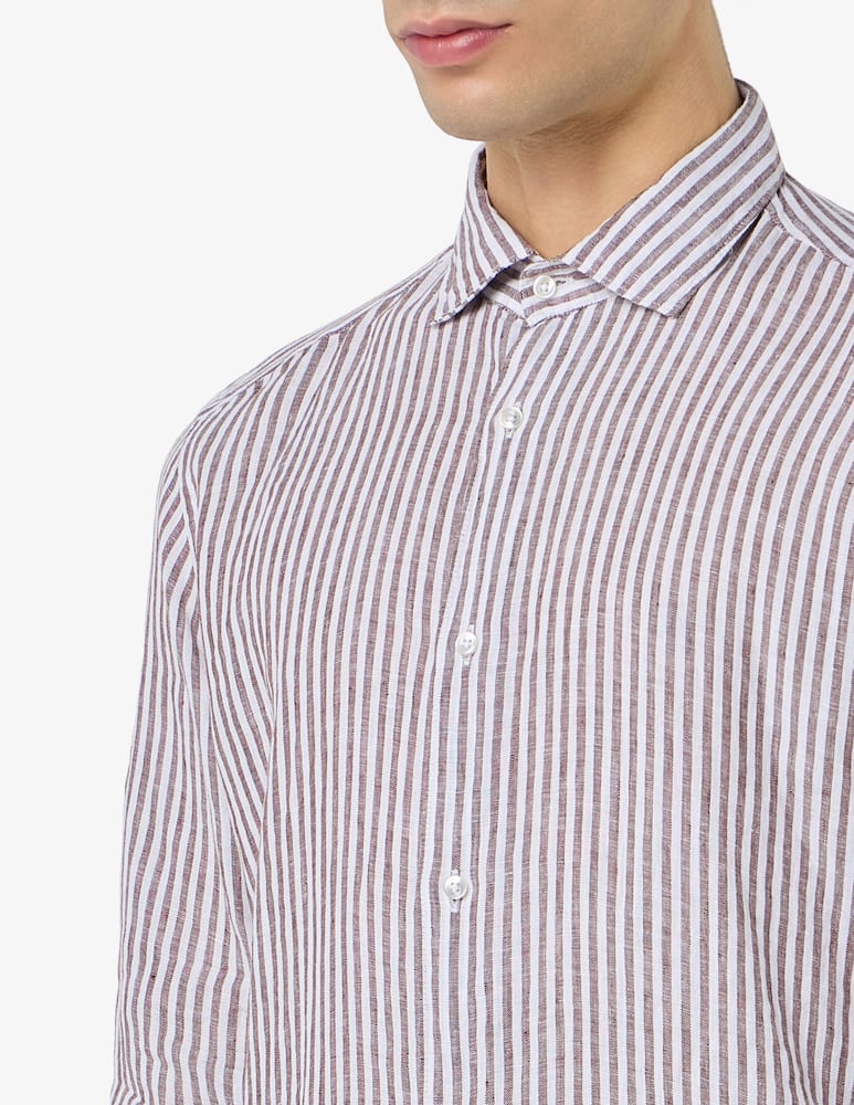 rinascente Sartoria Italiana Camicia rigata in lino regular fit