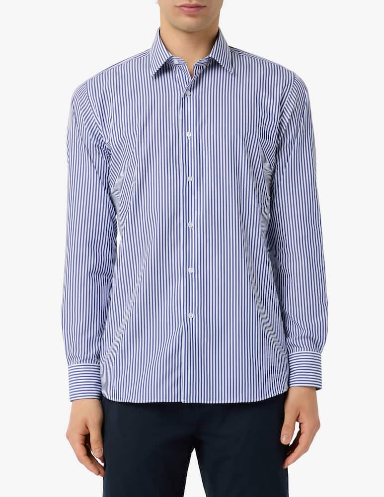 rinascente Sartoria Italiana Camicia a righe wrinkle free in popeline modern fit