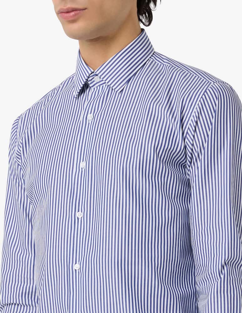 rinascente Sartoria Italiana Camicia a righe wrinkle free in popeline modern fit