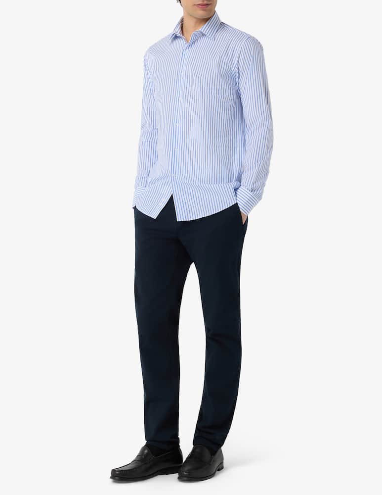 rinascente Sartoria Italiana Camicia a righe in popeline modern fit