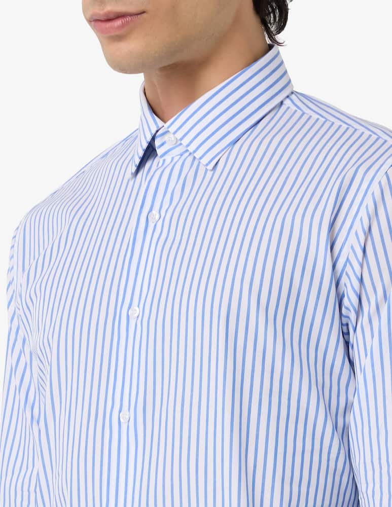 rinascente Sartoria Italiana Camicia a righe in popeline modern fit