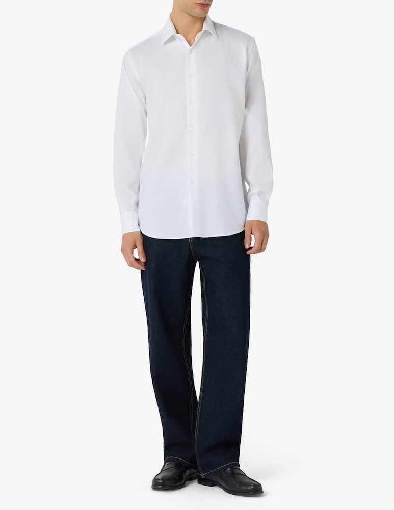 rinascente Sartoria Italiana Camicia regular fit wrinkle free in twill di cotone