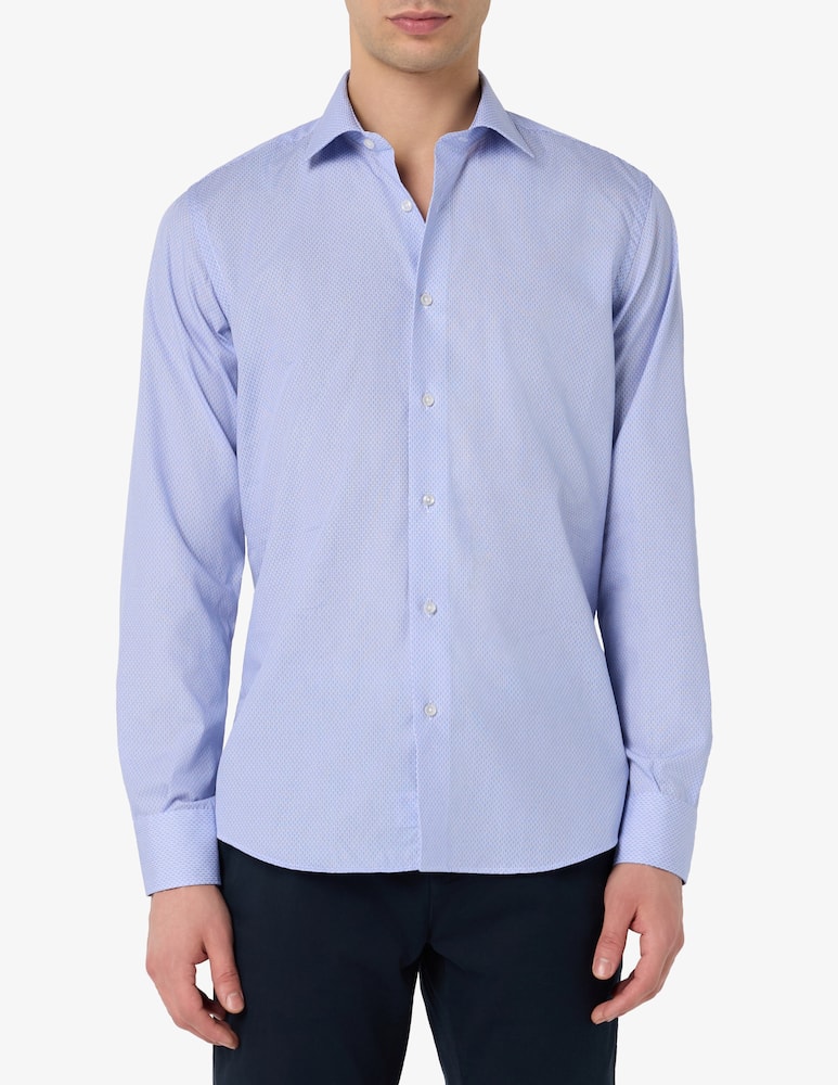 rinascente Sartoria Italiana Patterned no iron shirt