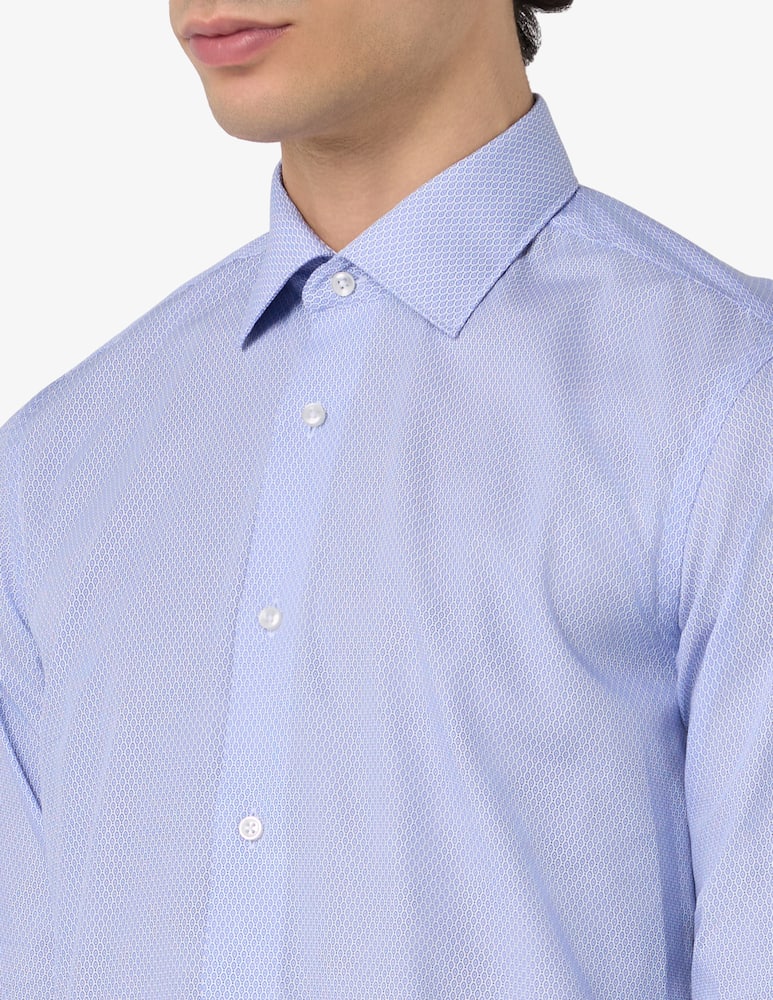 rinascente Sartoria Italiana Patterned no iron shirt