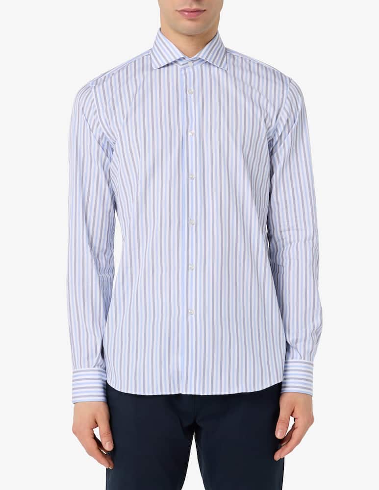 Sartoria Italiana Camicia a righe doppio ritorto modern fit - immagine 1 Sartoria Italiana Camicia a righe doppio ritorto modern fit - immagine 1