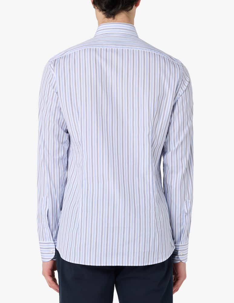 Sartoria Italiana Camicia a righe doppio ritorto modern fit - immagine 3 Sartoria Italiana Camicia a righe doppio ritorto modern fit - immagine 3