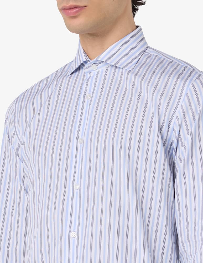Sartoria Italiana Camicia a righe doppio ritorto modern fit - immagine 4 Sartoria Italiana Camicia a righe doppio ritorto modern fit - immagine 4