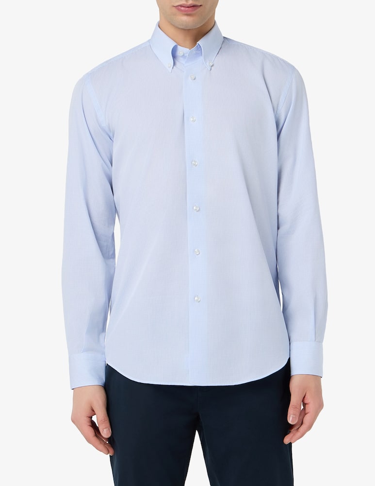 rinascente Sartoria Italiana Camicia micro check no iron regular fit