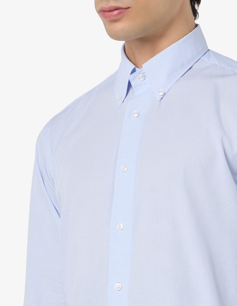 rinascente Sartoria Italiana Camicia micro check no iron regular fit