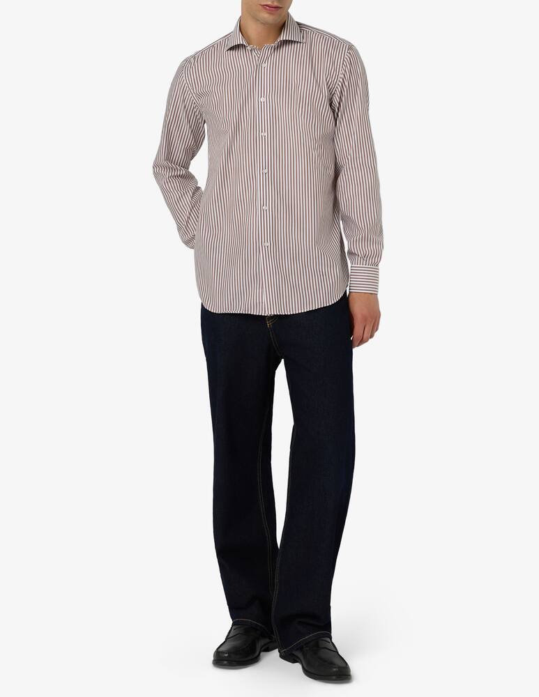 rinascente Sartoria Italiana Camicia rigata in popeline no iron regular fit