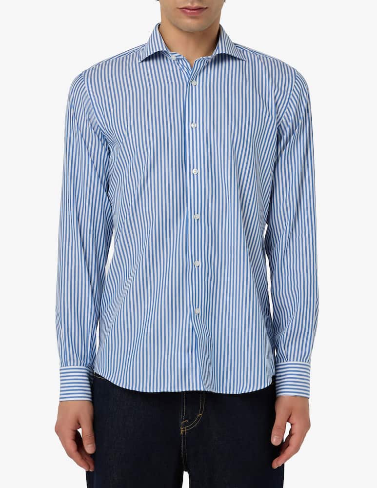 Sartoria Italiana Camicia rigata in popeline no iron modern fit - immagine 1 Sartoria Italiana Camicia rigata in popeline no iron modern fit - immagine 1