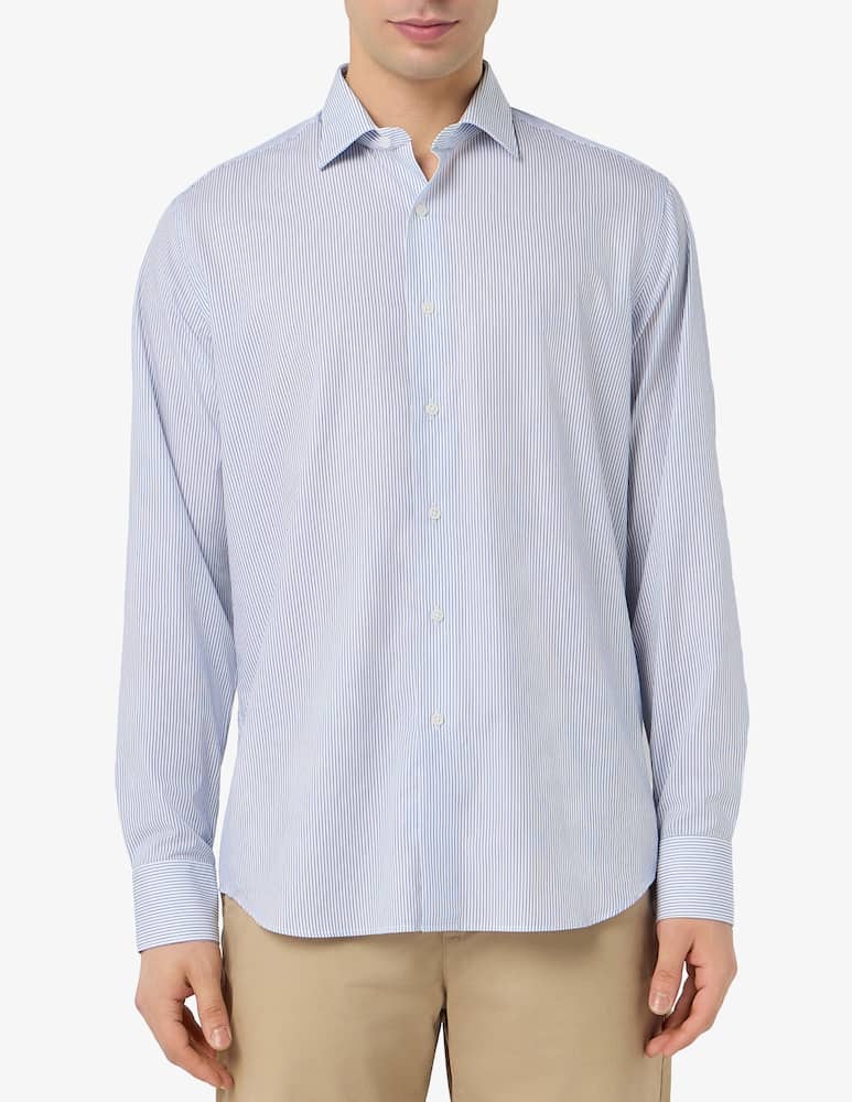 rinascente Sartoria Italiana Camicia a righe in popeline regular fit