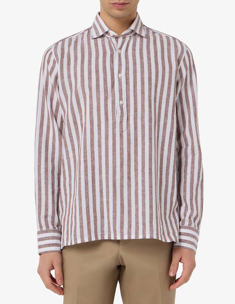 Sartoria Italiana Linen stripe polo shirt - picture 1 Sartoria Italiana Linen stripe polo shirt - picture 1
