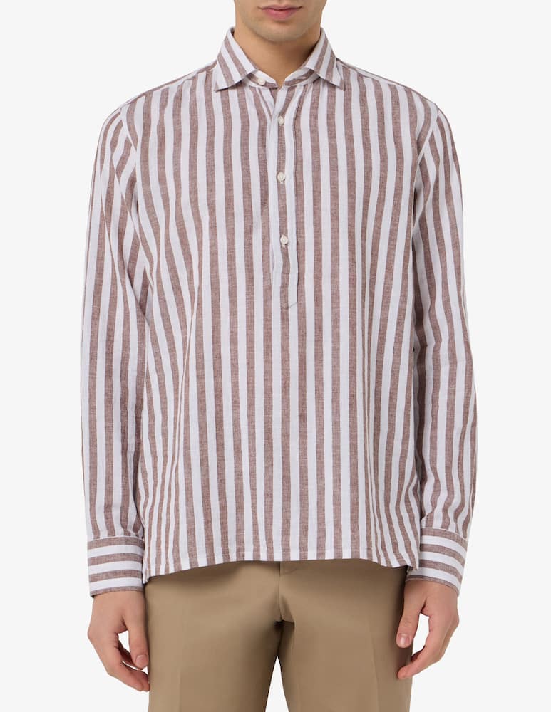 rinascente Sartoria Italiana Linen stripe polo shirt