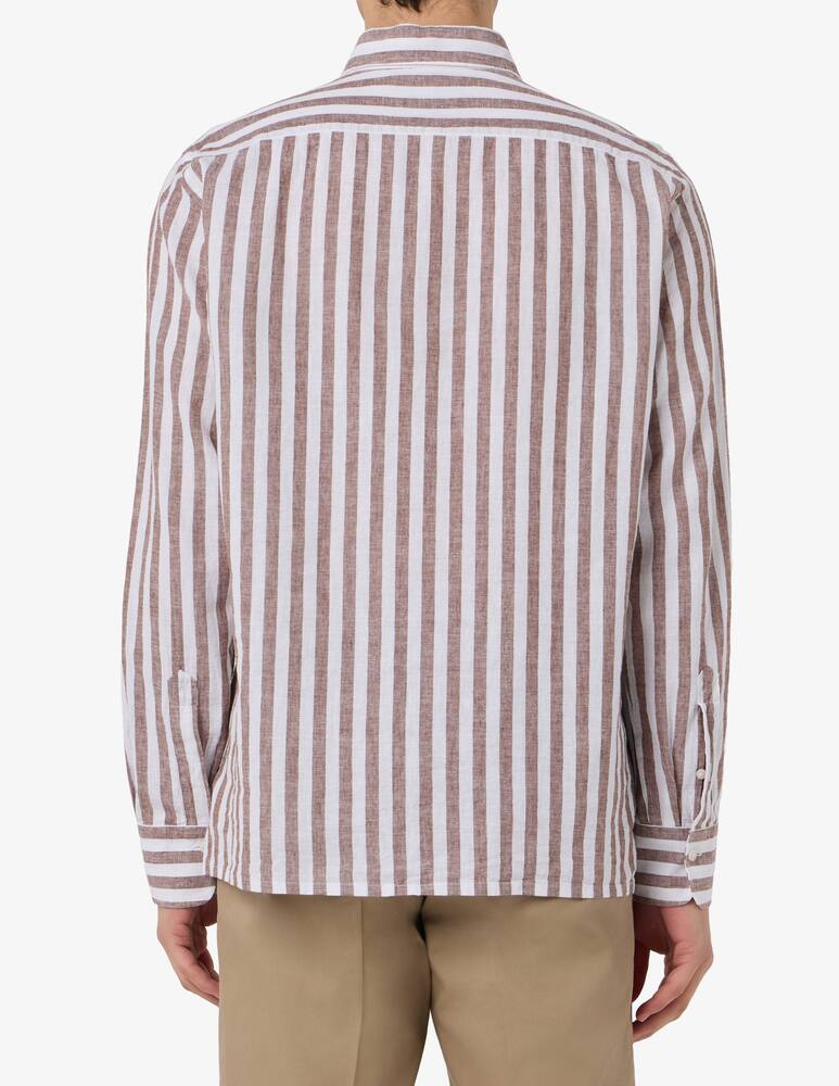 Sartoria Italiana Linen stripe polo shirt - picture 3 Sartoria Italiana Linen stripe polo shirt - picture 3