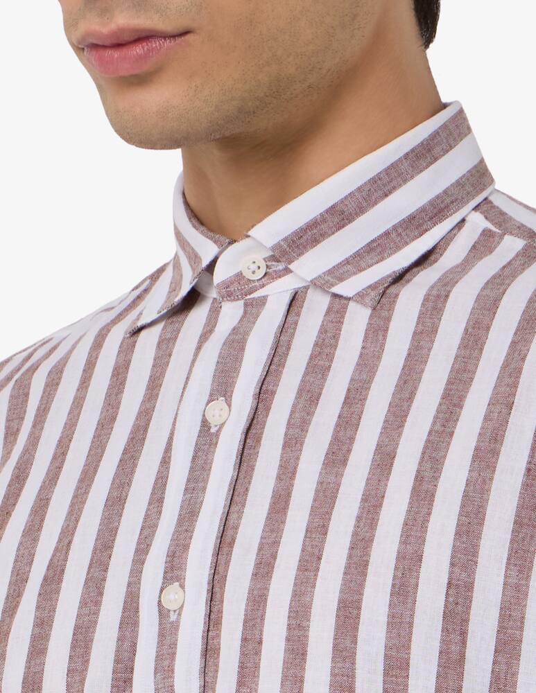 Sartoria Italiana Linen stripe polo shirt - picture 4 Sartoria Italiana Linen stripe polo shirt - picture 4