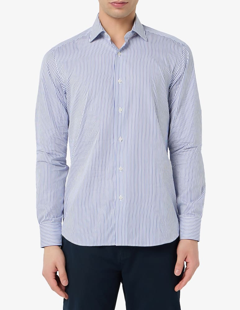 rinascente Sartoria Italiana Camicia a righe tennis in popeline modern fit