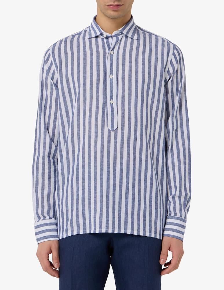 rinascente Sartoria Italiana Camicia a righe in cotone e lino